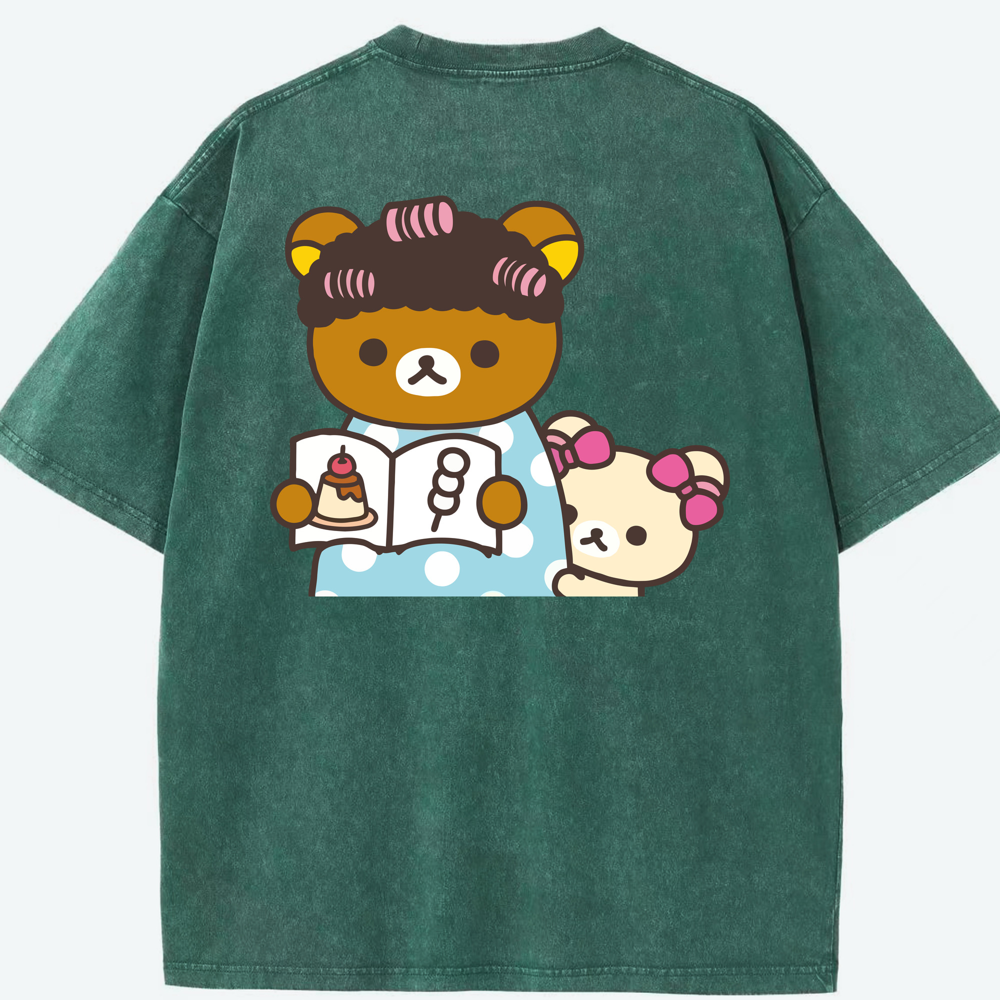 （画像用） リラックマ リラックマ キイロイトリ Rilakkuma Korilakkuma Kiiroitori 綿100% ヴィンテージ風 半袖Tシャツ（背面プリント）